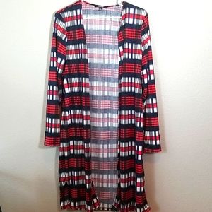 Long Sleeved Plaid Cardigan